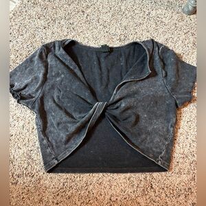 Wild Fable Black Knotted Crop Top